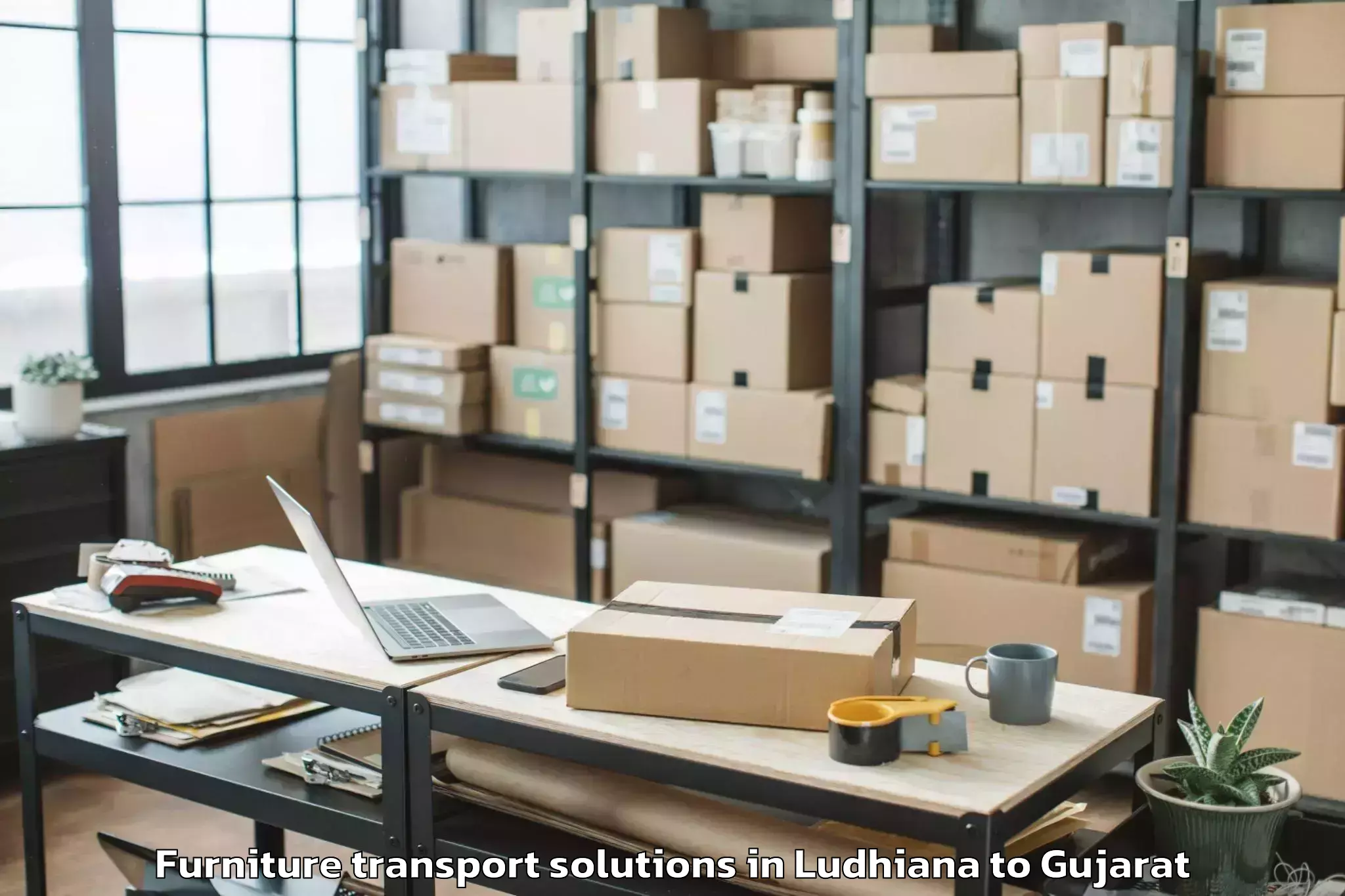 Professional Ludhiana to Ghogha Furniture Transport Solutions